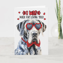 Tarjeta Festiva Gran perro danés hecho para amarte a San Valentín