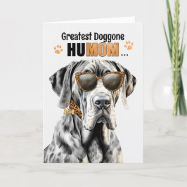 Tarjeta Festiva Gran perro de danés, gran día de la madre de HuMOM
