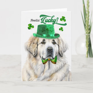 Tarjeta Festiva Gran perro de los Pirineos se siente afortunado el