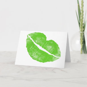 Tarjeta Festiva Gran ranura verde de lápiz labial irlandés sobre t