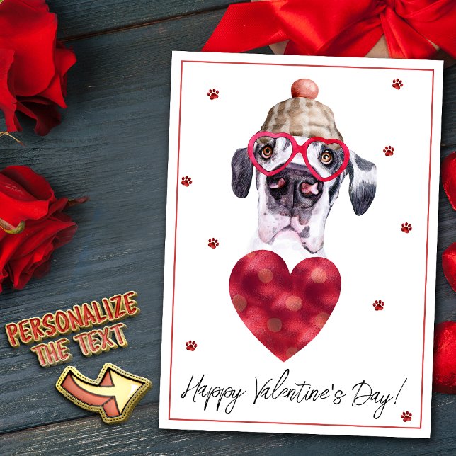 Tarjeta Festiva Gran regalo de San Valentín de Perro de Danés (Subido por el creador)