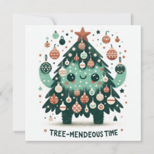 Tarjeta Festiva Gran sonrisa en el árbol-tiempo mendaz