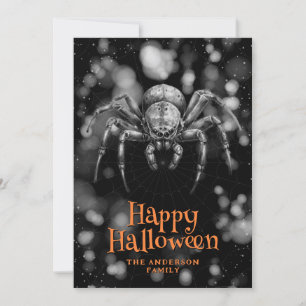Tarjeta Festiva Gran Spider Cobweb Happy Halloween Card