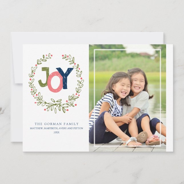 Tarjeta Festiva Gran Wreath de Alegría Rusa | Saludo de feriado de (Anverso)