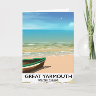 Tarjeta Festiva Gran Yarmouth, Norfolk, afiche de viajes a la cost