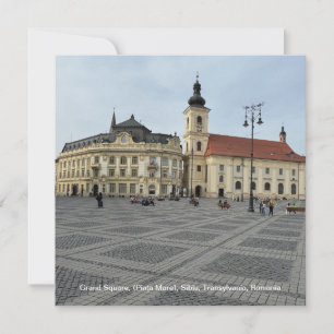 Tarjeta Festiva Grand Square, (Piaţa Mare), Sibiu, Rumanía en