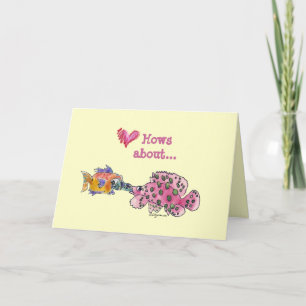 Tarjeta Festiva Grande moje los pescados del dibujo animado del