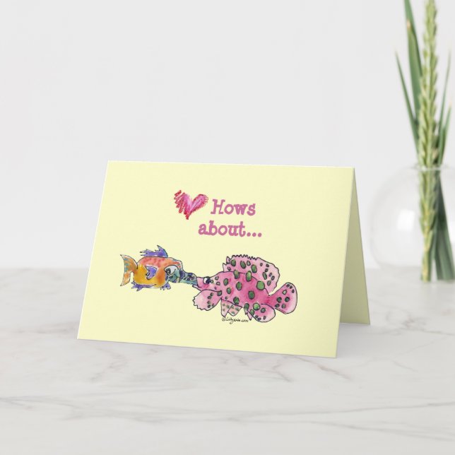 Tarjeta Festiva Grande moje los pescados del dibujo animado del (Anverso)