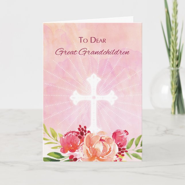 Tarjeta Festiva Grandes Abuelos Bendiciones Religiosas de Pascua (Anverso)