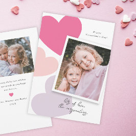 Tarjeta Festiva Grandes Corazones Foto Día de San Valentín 
