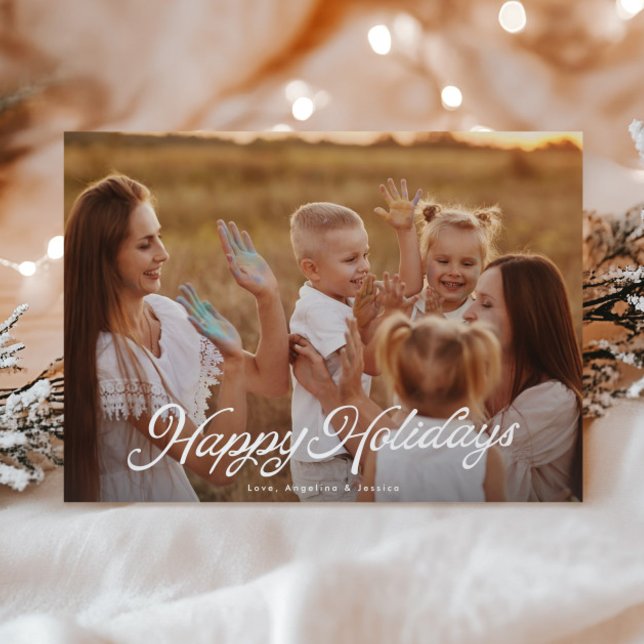 Tarjeta Festiva Grandes fotos de letras blancas overlay Felices va (Subido por el creador)