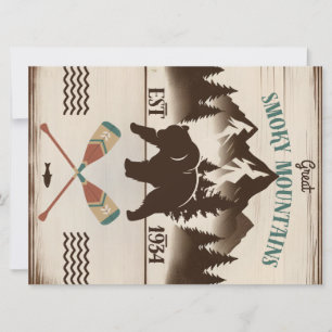 Tarjeta Festiva Grandes montañas humeantes, oso TN