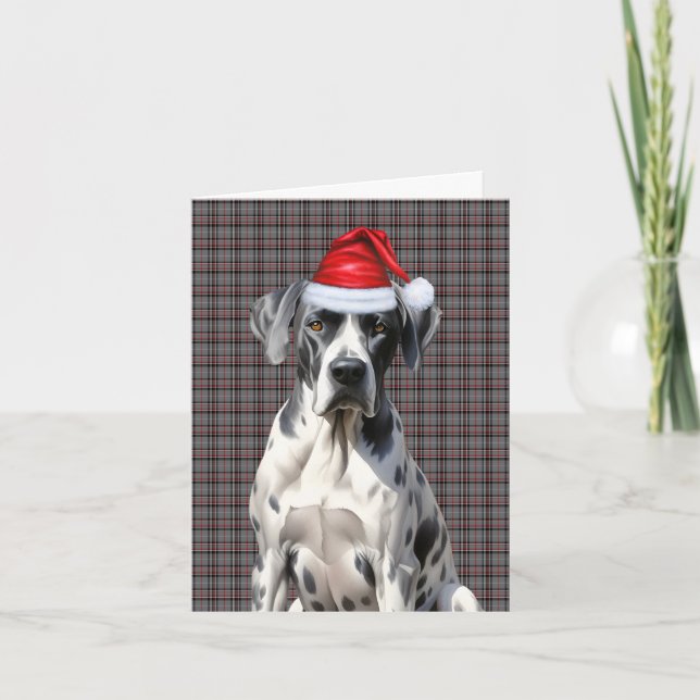 Tarjeta Festiva Grandes Navidades de daneses Perro Navidades de Pa (Anverso)