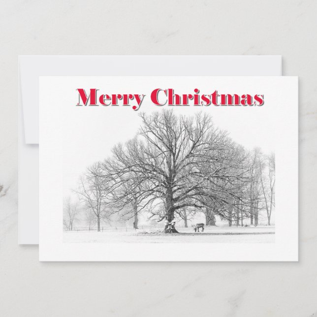 Tarjeta Festiva Grandes Navidades de la escena invernal con barniz (Anverso)