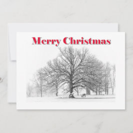 Tarjeta Festiva Grandes Navidades de la escena invernal con barniz