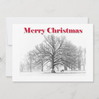 Tarjeta Festiva Grandes Navidades de la escena invernal con barniz