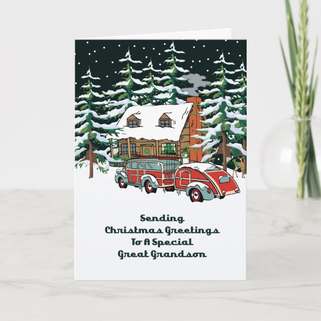 Tarjeta Festiva Grandes saludos navideños (Anverso)