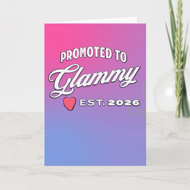Tarjeta Festiva Grandma Promotion For New Baby In 2026 (Anverso)