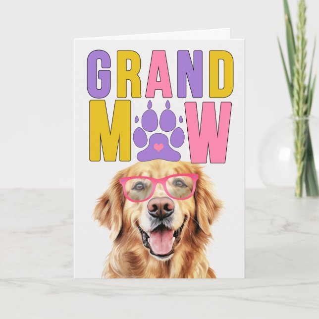 Tarjeta Festiva GrandMAW Golden Retriever GrandDOG Grandparent Day (Anverso)