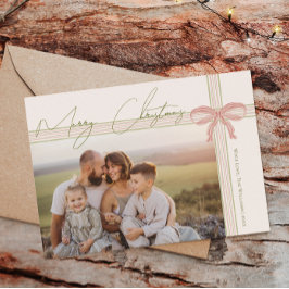 Tarjeta Festiva Grandmillennial Coquette Merry Christmas Photo