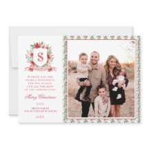 Grandmillennial Floral Crest | Christmas Monogram