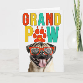 Tarjeta Festiva GrandPAW Pug GrandDOG Grandparents Day