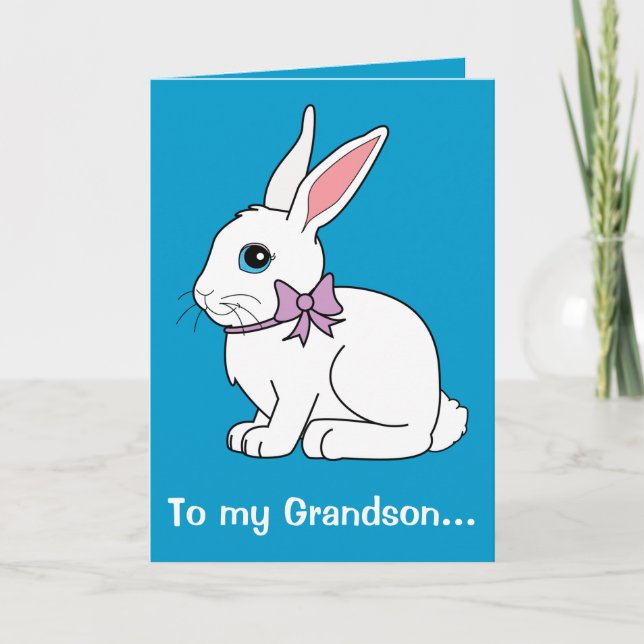 Tarjeta Festiva Grandson Easter Bunny (Anverso)