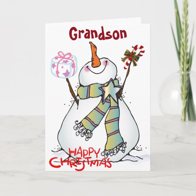 TARJETA FESTIVA *GRANDSON* HACE QUE TODOS SE FELICITAN TODOS LOS D (Anverso)