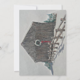 Tarjeta Festiva Granero de invierno