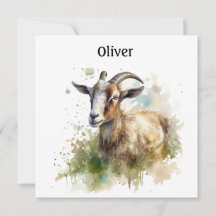 Granja de acuarela Cabra, personalizada