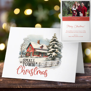 Tarjeta Festiva Granja de pequeños Navidades de pueblo rústico