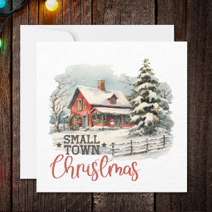 Tarjeta Festiva Granja de pequeños Navidades de pueblo rústico