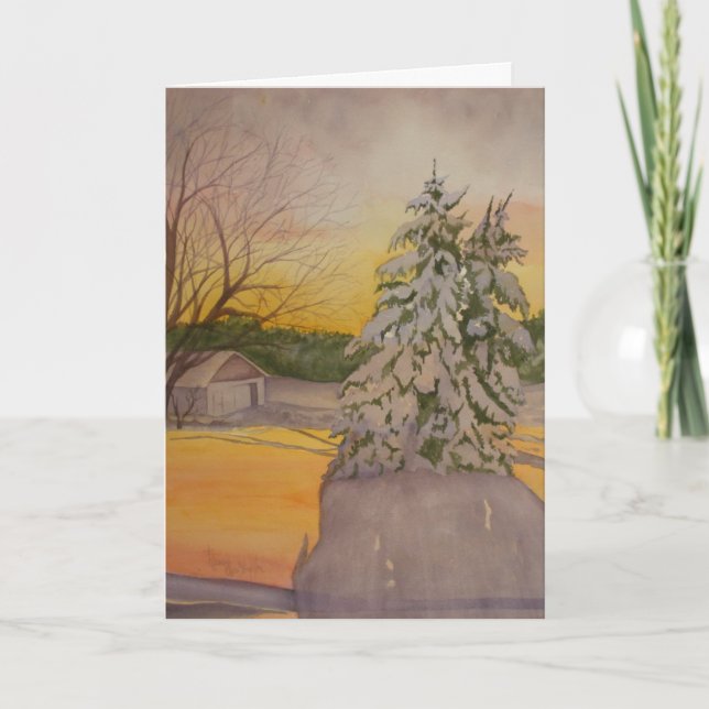 Tarjeta Festiva Granja nevada de Shaffer (Anverso)