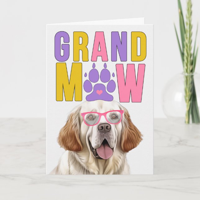 Tarjeta Festiva GranMAW Clumber Spaniel Día de los Abuelos GrandDO (Anverso)