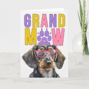 Tarjeta Festiva GranMAW Wirehair Dachshund Día de los Abuelos del 