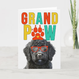 Tarjeta Festiva GranPAW Black Labradoodle Día de los Abuelos Graci