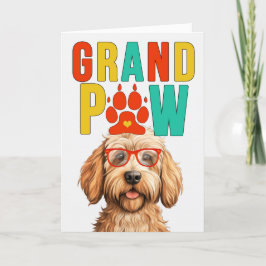 Tarjeta Festiva GranPAW Caramel Labradoodle Día de los Abuelos Gra