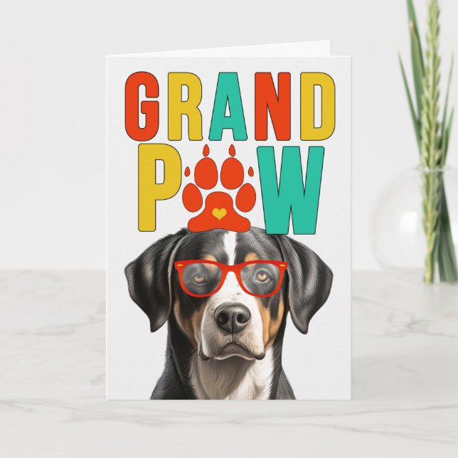 Tarjeta Festiva GranPAW Día de los Abuelos Graciosos de los Perros (Anverso)