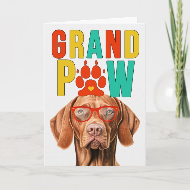 Tarjeta Festiva GranPAW Día de los Abuelos Graciosos del Perro Viz (Anverso)