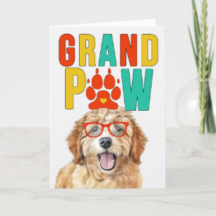 Tarjeta Festiva GranPAW Goldendoodle DOG Día de los Abuelos Gracio