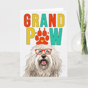 Tarjeta Festiva GranPAW Komondor DOG Funny Grandfather Day