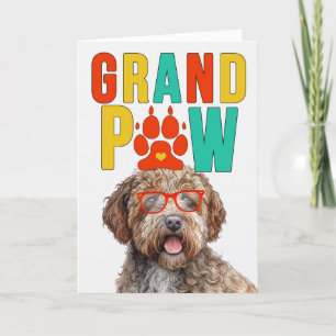 Tarjeta Festiva GranPAW Lagotto Romagnolo Funny Grandfather