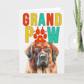 Tarjeta Festiva GranPAW Leonberger Dog Día de los Abuelos Gracioso