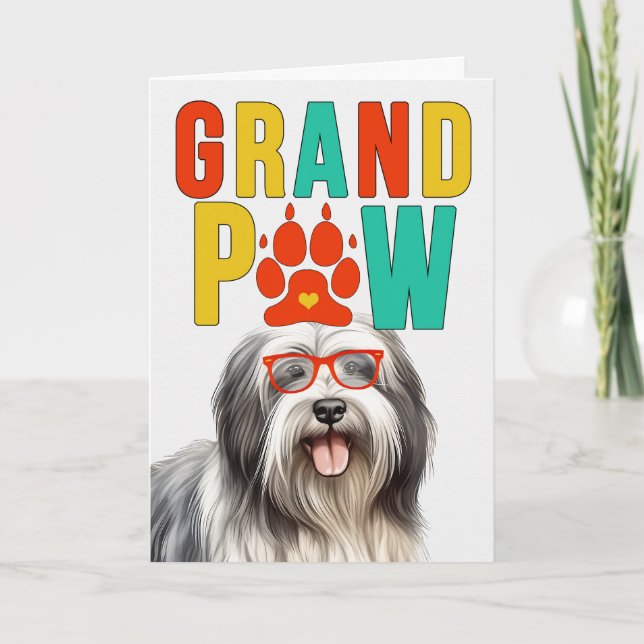Tarjeta Festiva GranPAW Lowchen Dog Día de los abuelos divertidos (Anverso)
