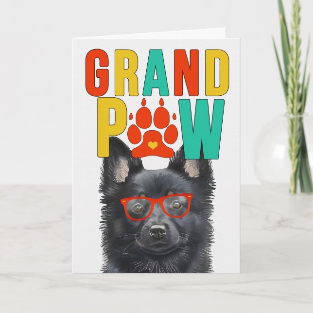 Tarjeta Festiva GranPAW Schipperke Perro Día de los Abuelos Gracio (Anverso)