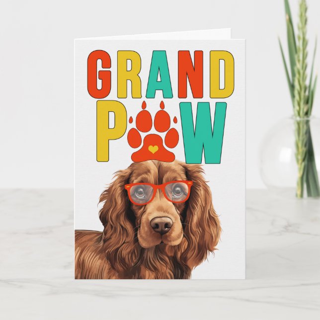 Tarjeta Festiva GranPAW Sussex Spaniel Día de los Abuelos Gracioso (Anverso)