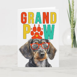 Tarjeta Festiva GranPAW Wirehair Dachshund Día de los Abuelos del