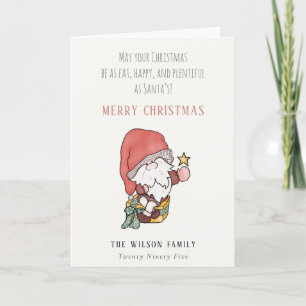 Tarjeta Festiva Grasa divertida Feliz de muchos deseos de Navidade