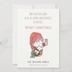 Tarjeta Festiva Grasa divertida Feliz de muchos deseos de Navidade