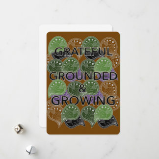 Tarjeta Festiva Grateful Grounded Growing – Modern Geo Art Card